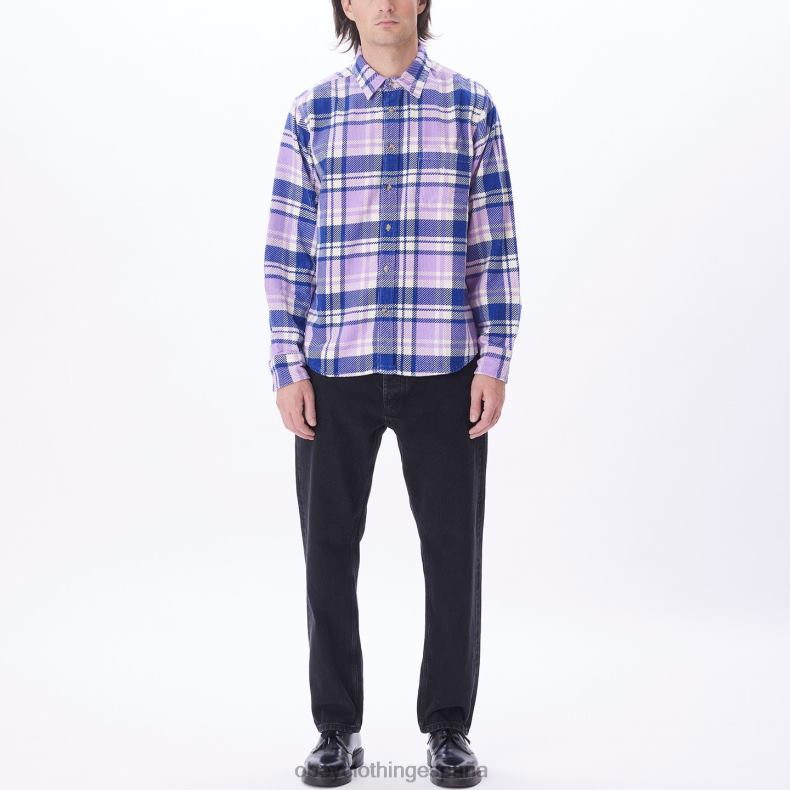 ropa OBEY camisa de pana benny rosa morada multi hombres 0RV2P762
