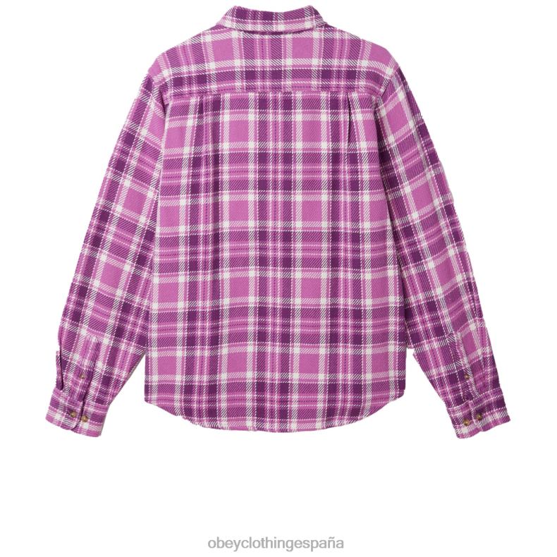 ropa OBEY camisa fred mora morada multi hombres 0RV2P758