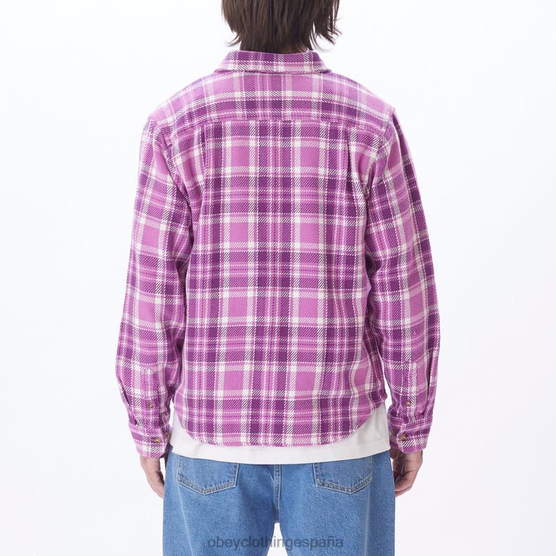 ropa OBEY camisa fred mora morada multi hombres 0RV2P758