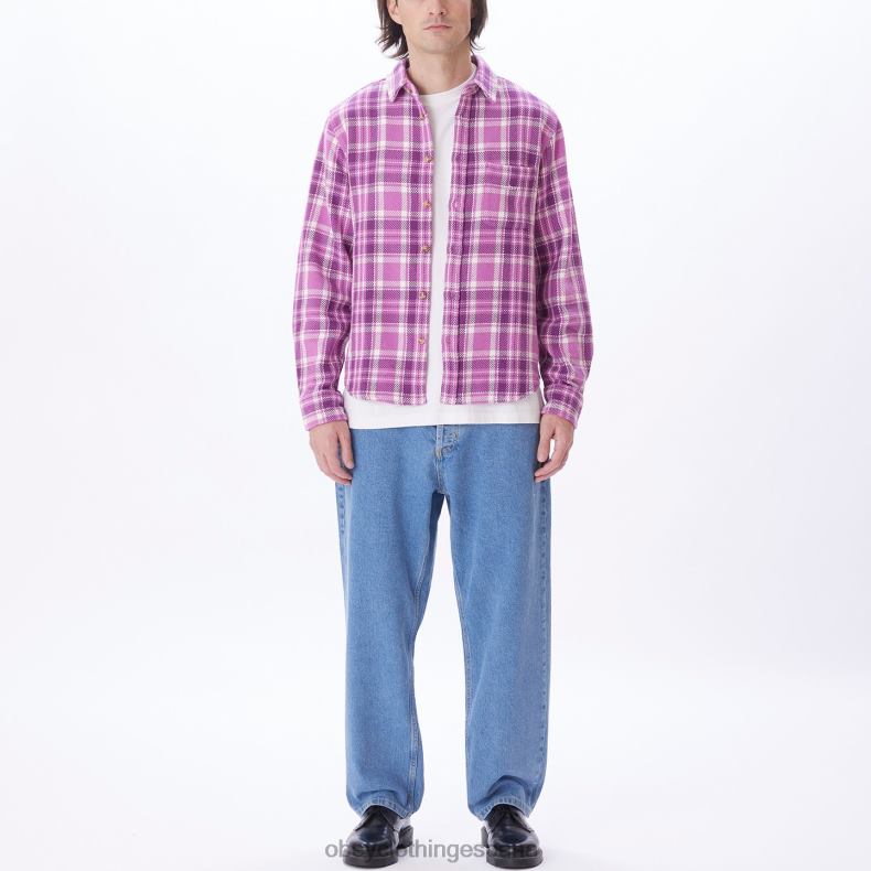 ropa OBEY camisa fred mora morada multi hombres 0RV2P758