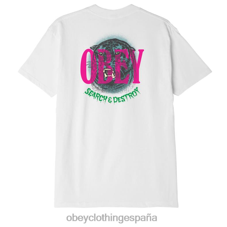 ropa OBEY camiseta clásica buscar y destruir tigre blanco hombres 0RV2P887