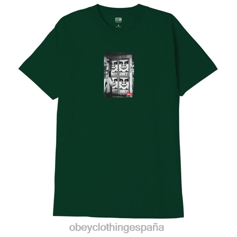 ropa OBEY camiseta clásica con foto de icono bosque verde hombres 0RV2P893
