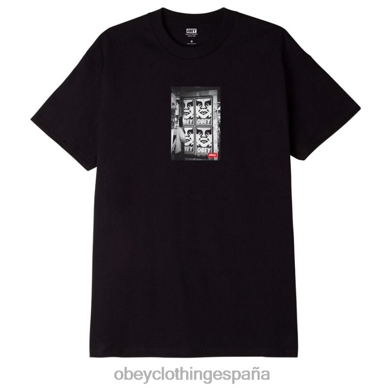 ropa OBEY camiseta clásica con foto de icono negro hombres 0RV2P891