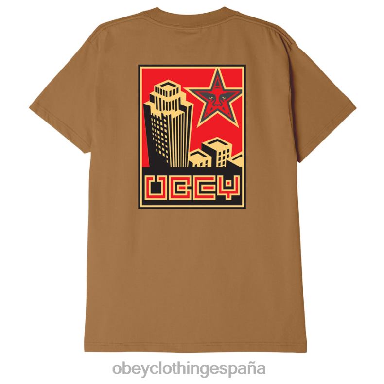 ropa OBEY camiseta clásica de construcción azúcar morena hombres 0RV2P888