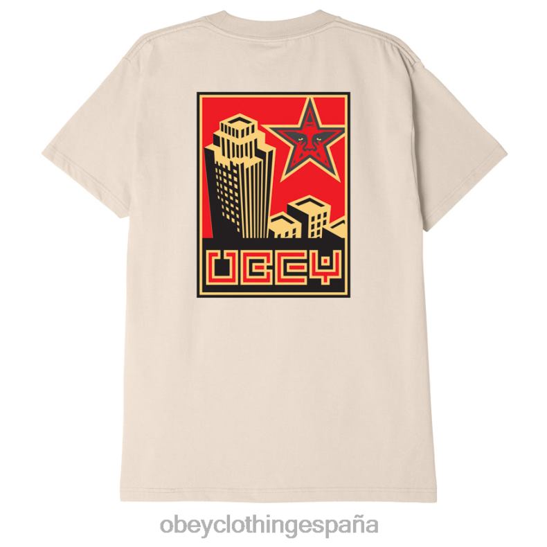 ropa OBEY camiseta clásica de construcción crema hombres 0RV2P889