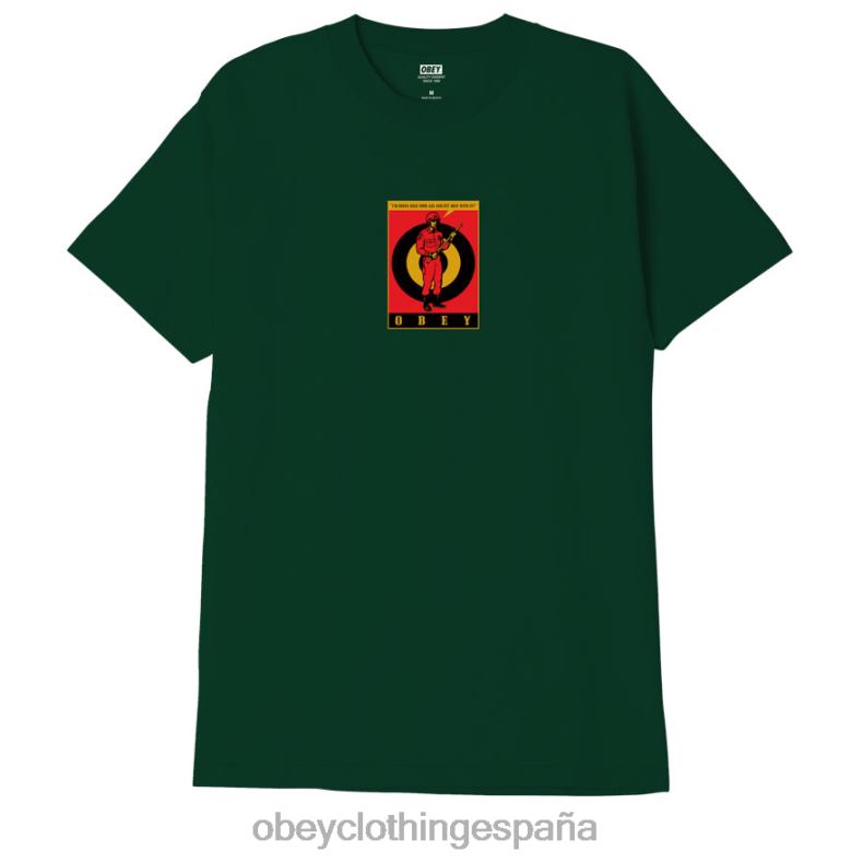 ropa OBEY camiseta clásica de policía antidisturbios bosque verde hombres 0RV2P906