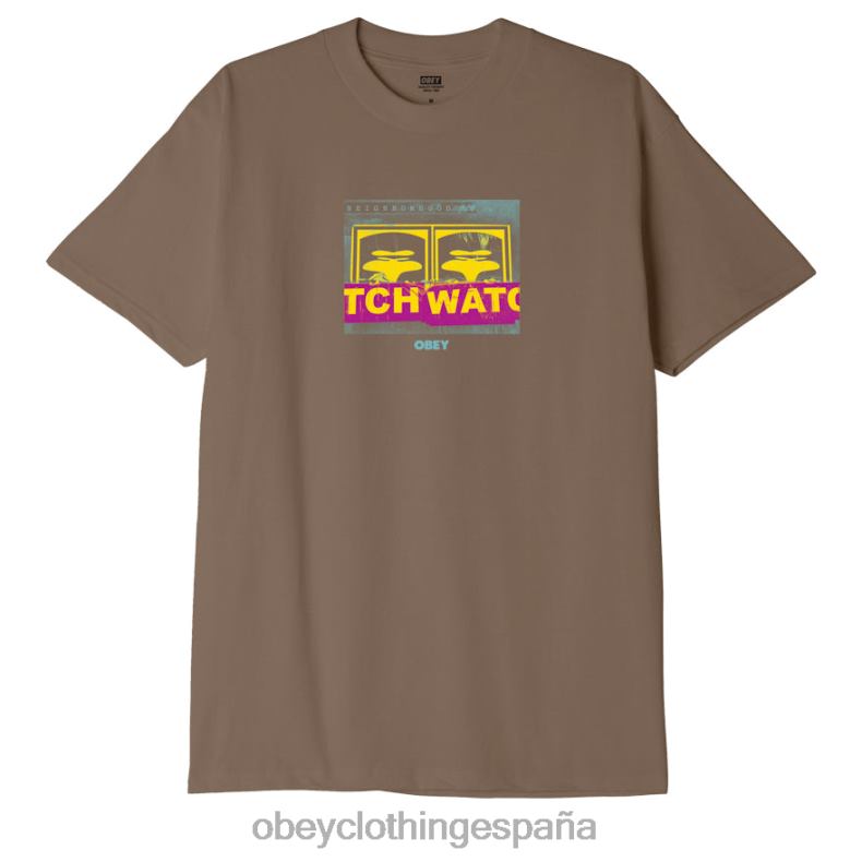 ropa OBEY camiseta clasica de vigilancia del vecindario limo hombres 0RV2P903