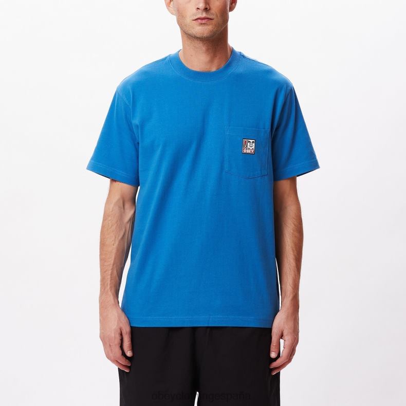 ropa OBEY camiseta con bolsillo de puntos azul atlántico hombres 0RV2P804
