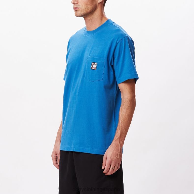 ropa OBEY camiseta con bolsillo de puntos azul atlántico hombres 0RV2P804