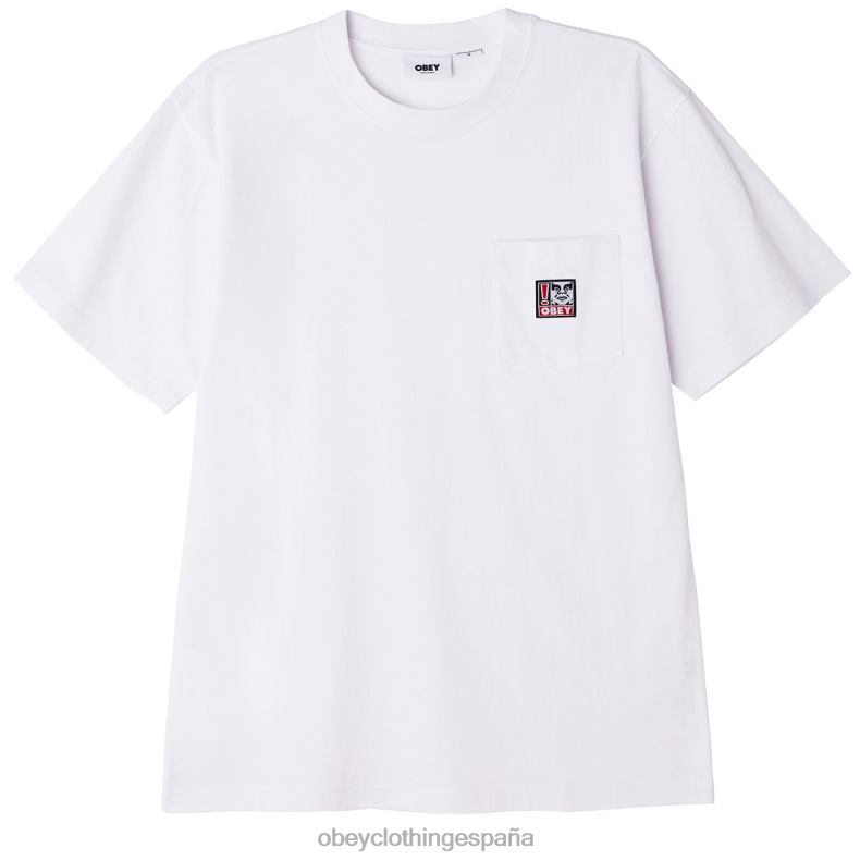 ropa OBEY camiseta con bolsillo de puntos blanco hombres 0RV2P802