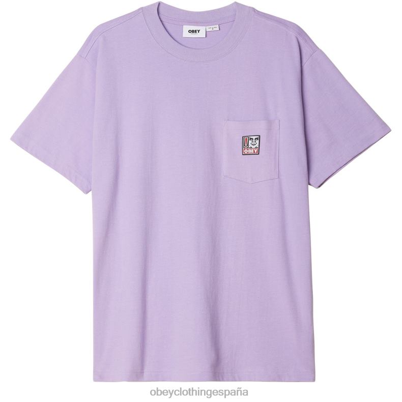 ropa OBEY camiseta con bolsillo de puntos lavanda digital hombres 0RV2P801
