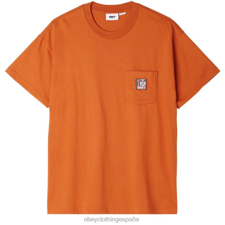 ropa OBEY camiseta con bolsillo de puntos marrón bombay hombres 0RV2P806