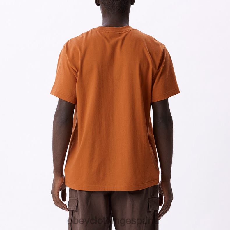 ropa OBEY camiseta con bolsillo de puntos marrón bombay hombres 0RV2P806