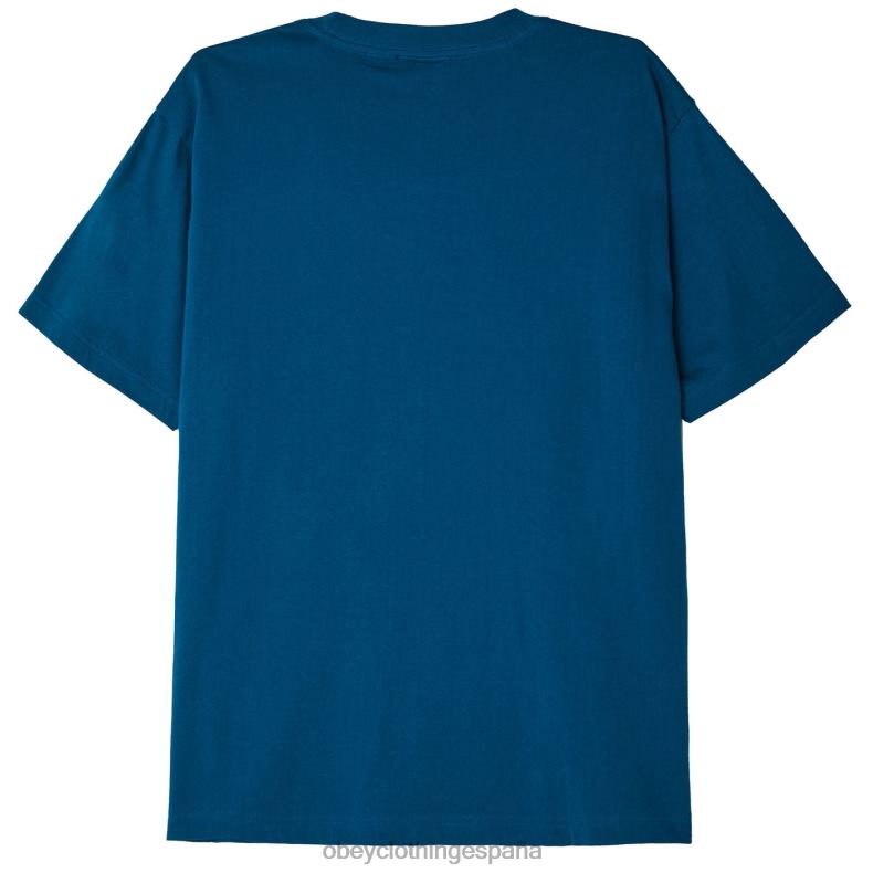 ropa OBEY camiseta con bolsillo de puntos océano profundo hombres 0RV2P803