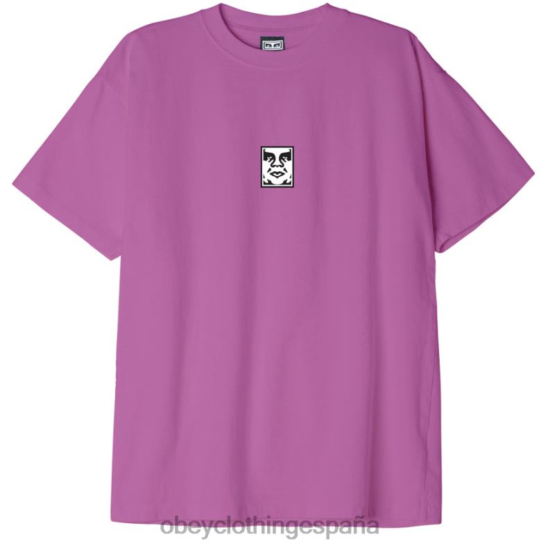 ropa OBEY camiseta con icono de peso pesado mora morada hombres 0RV2P848