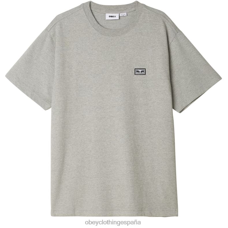ropa OBEY camiseta de ojos de obras establecidas gris ceniza hombres 0RV2P836