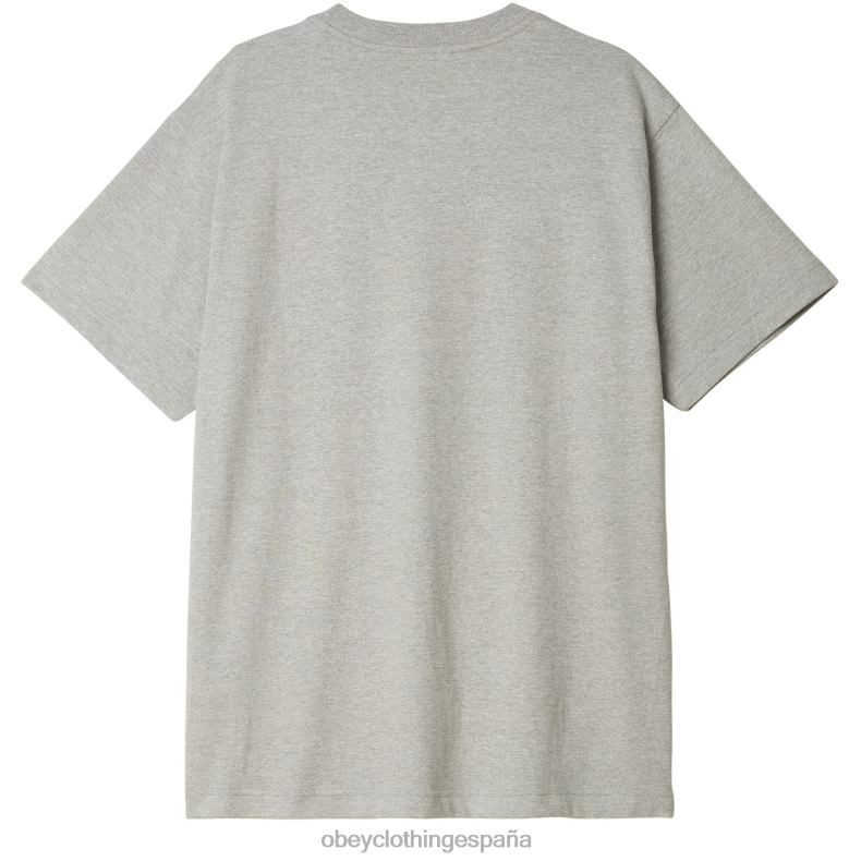 ropa OBEY camiseta de ojos de obras establecidas gris ceniza hombres 0RV2P836
