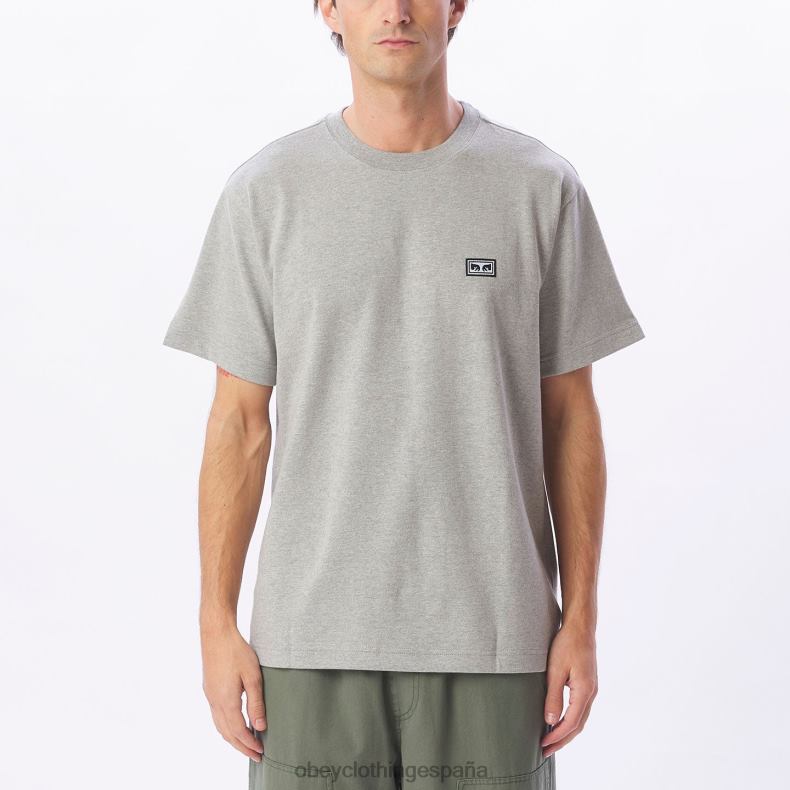 ropa OBEY camiseta de ojos de obras establecidas gris ceniza hombres 0RV2P836