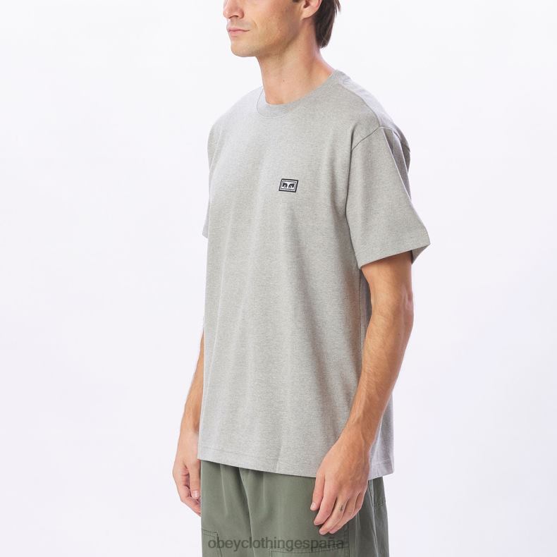 ropa OBEY camiseta de ojos de obras establecidas gris ceniza hombres 0RV2P836