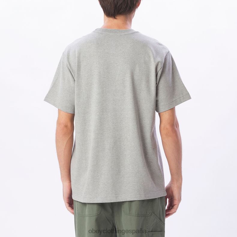 ropa OBEY camiseta de ojos de obras establecidas gris ceniza hombres 0RV2P836