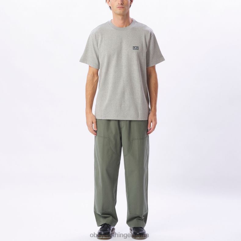 ropa OBEY camiseta de ojos de obras establecidas gris ceniza hombres 0RV2P836