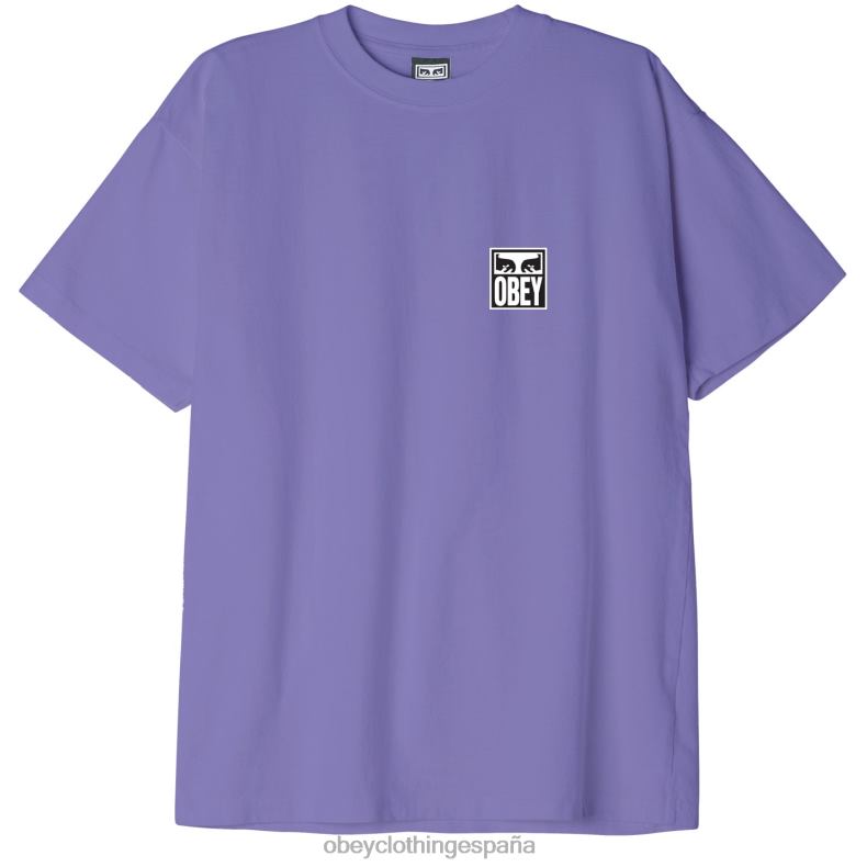 ropa OBEY camiseta de peso pesado Eyes Icon II flor Purpura hombres 0RV2P863