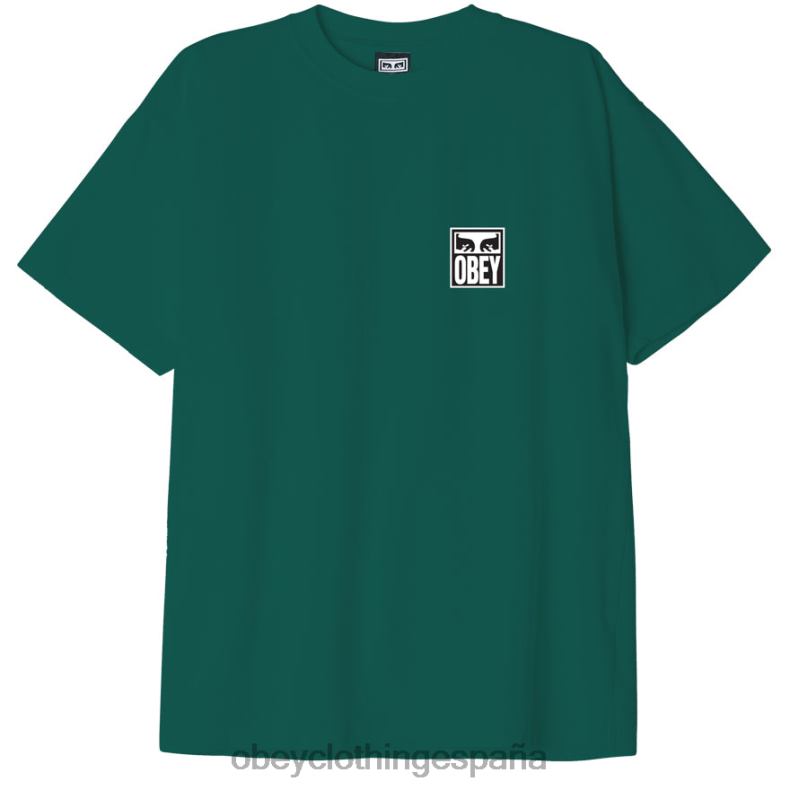 ropa OBEY camiseta de peso pesado Eyes Icon II verde aventura hombres 0RV2P867