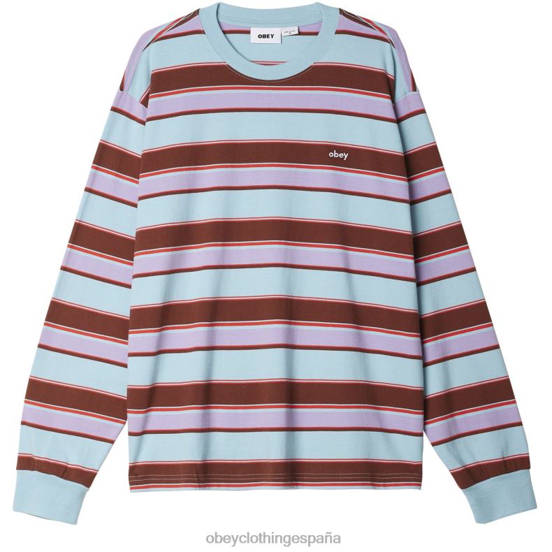 ropa OBEY camiseta directa ls cielo azul multi hombres 0RV2P791