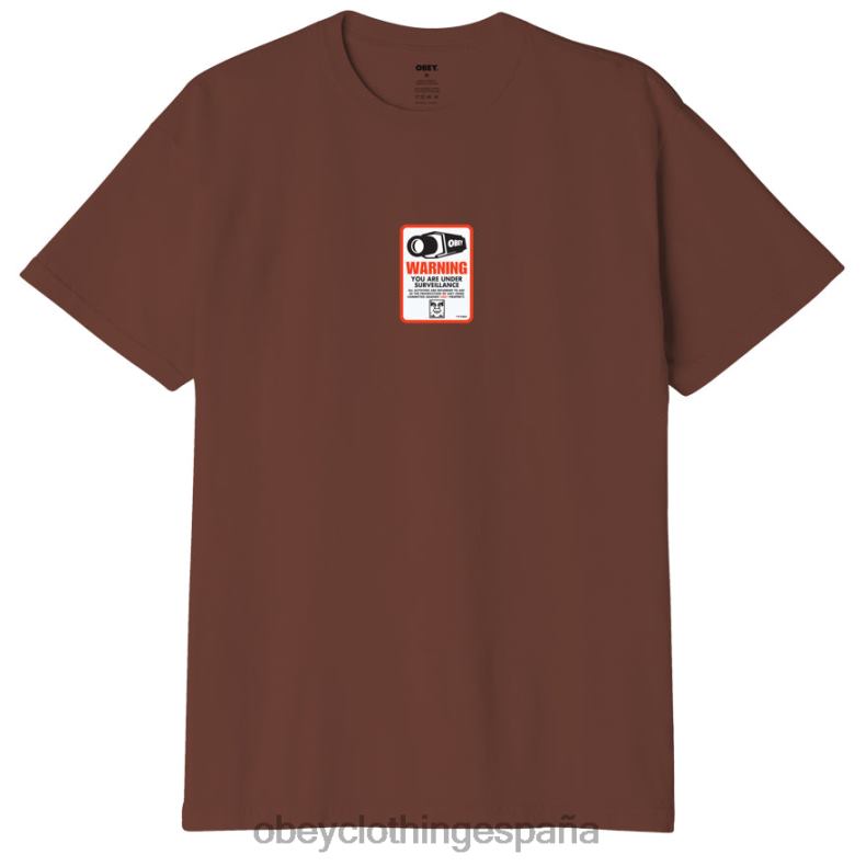 ropa OBEY camiseta organica vigilancia sepia hombres 0RV2P845
