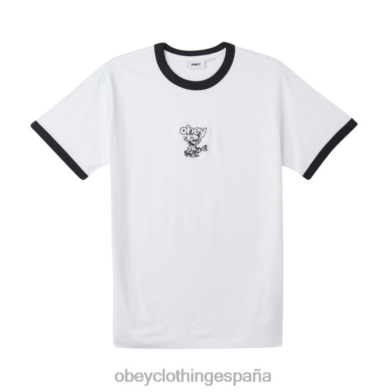 ropa OBEY camiseta ringer del diablo blanco multicolor hombres 0RV2P799