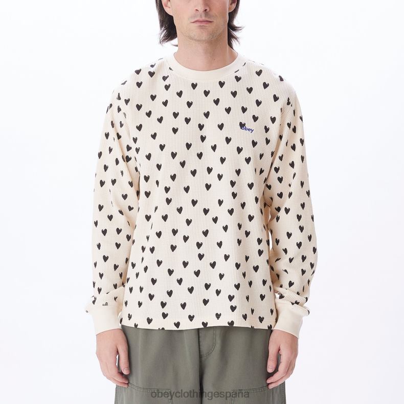 ropa OBEY corazones termicos negro sin blanquear hombres 0RV2P773