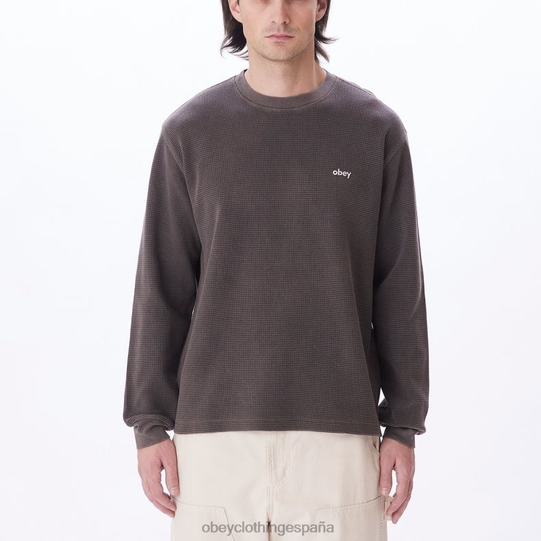 ropa OBEY pigmento térmico en minúsculas pigmento marrón java hombres 0RV2P768