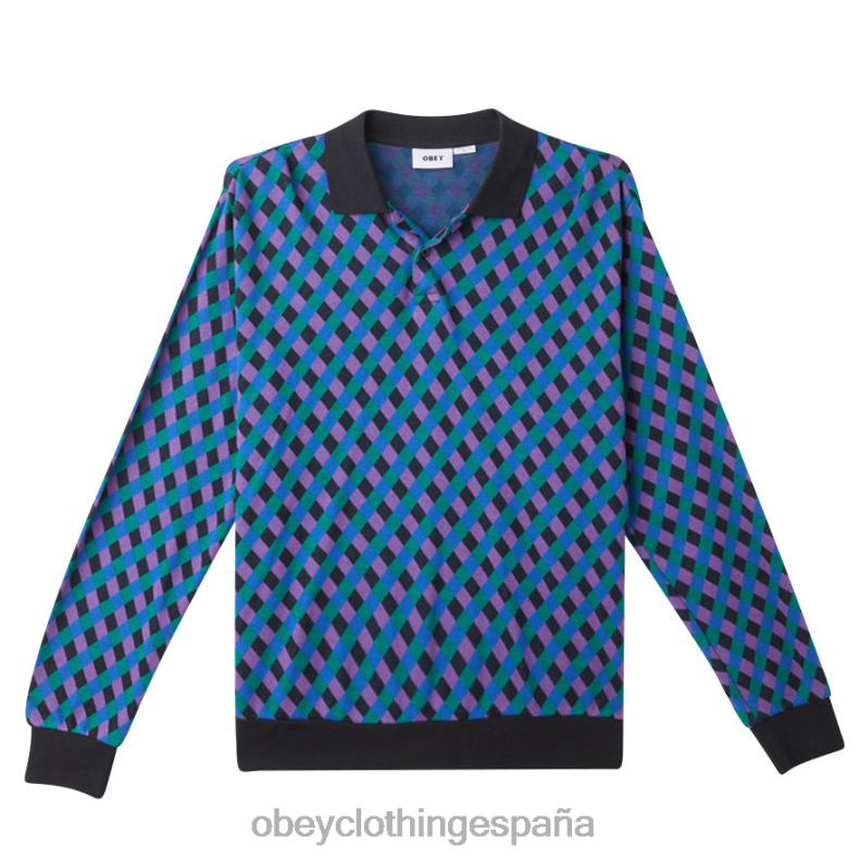 ropa OBEY polo capri jaquard negro múltiple hombres 0RV2P784