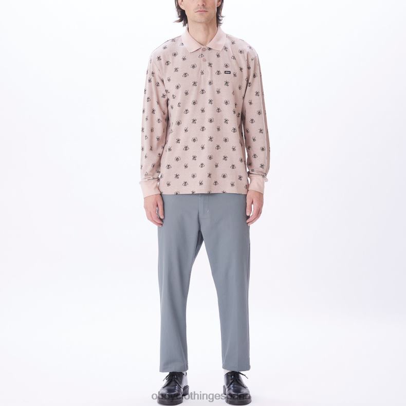 ropa OBEY polo plaga jaquard ls látigo de melocotón multi hombres 0RV2P783