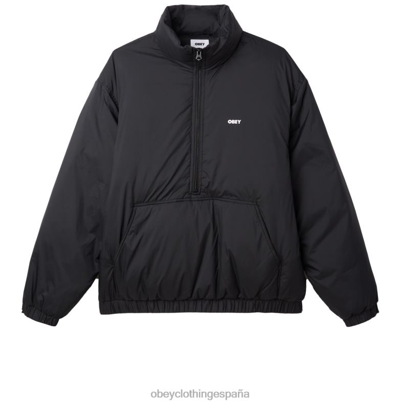 ropa OBEY anorak con cuello alto de estudio negro hombres 0RV2P817