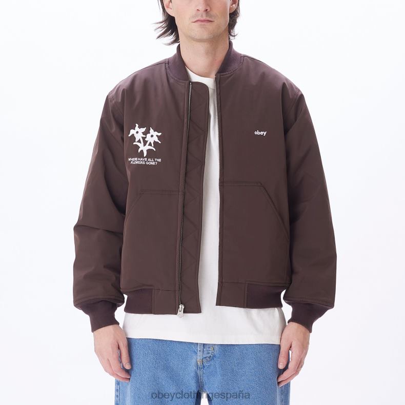 ropa OBEY chaqueta bomber autopista de peaje java marrón hombres 0RV2P833