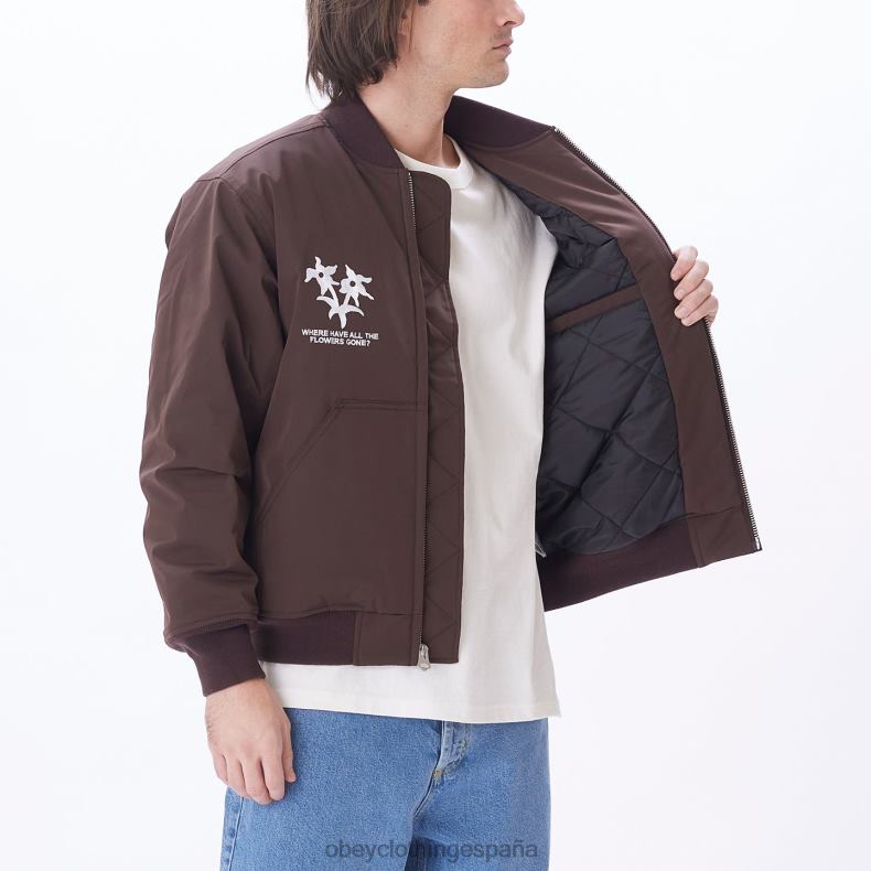 ropa OBEY chaqueta bomber autopista de peaje java marrón hombres 0RV2P833