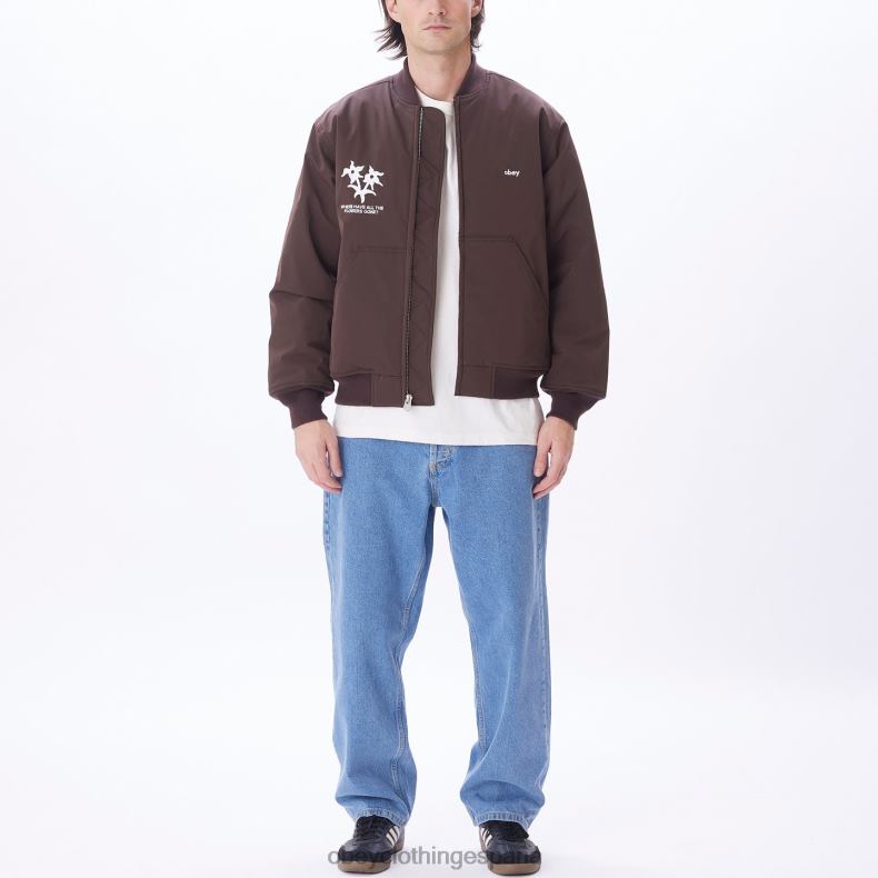 ropa OBEY chaqueta bomber autopista de peaje java marrón hombres 0RV2P833