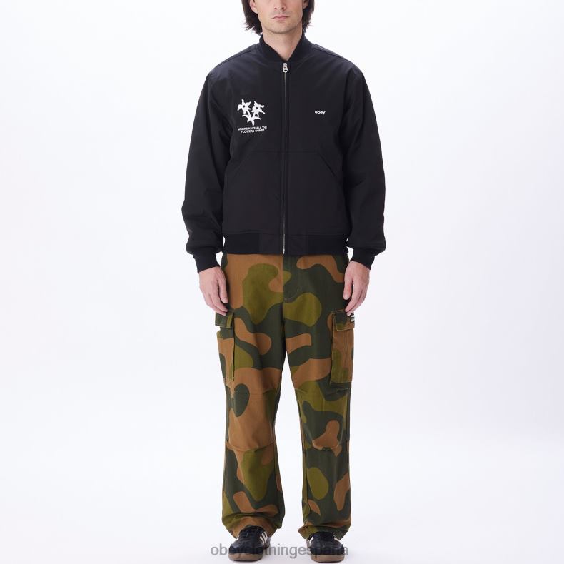 ropa OBEY chaqueta bomber autopista de peaje negro hombres 0RV2P832