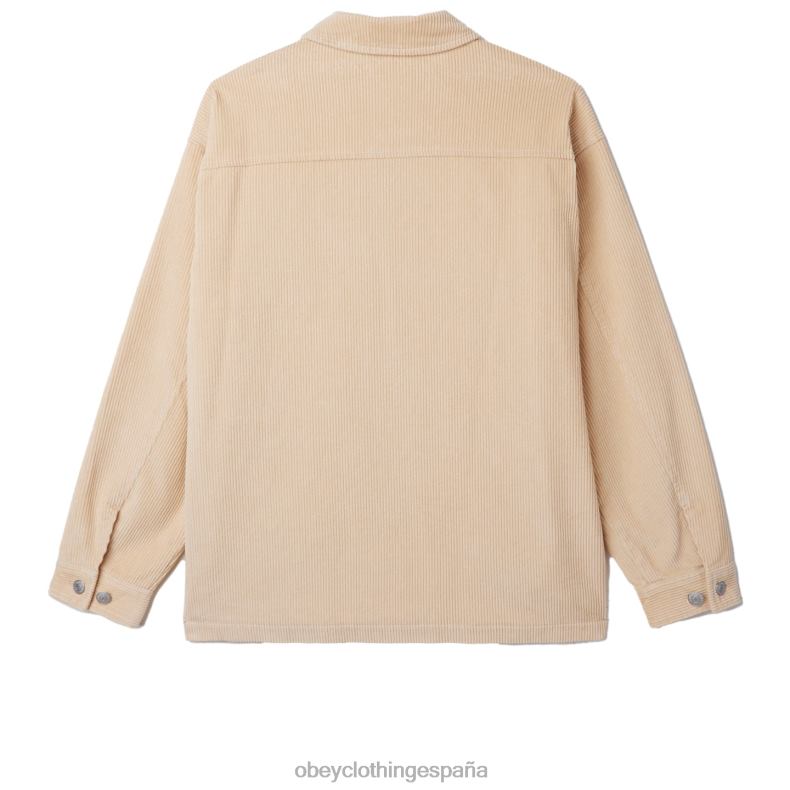 ropa OBEY chaqueta estilo camisa de pana benny crema irlandesa hombres 0RV2P749