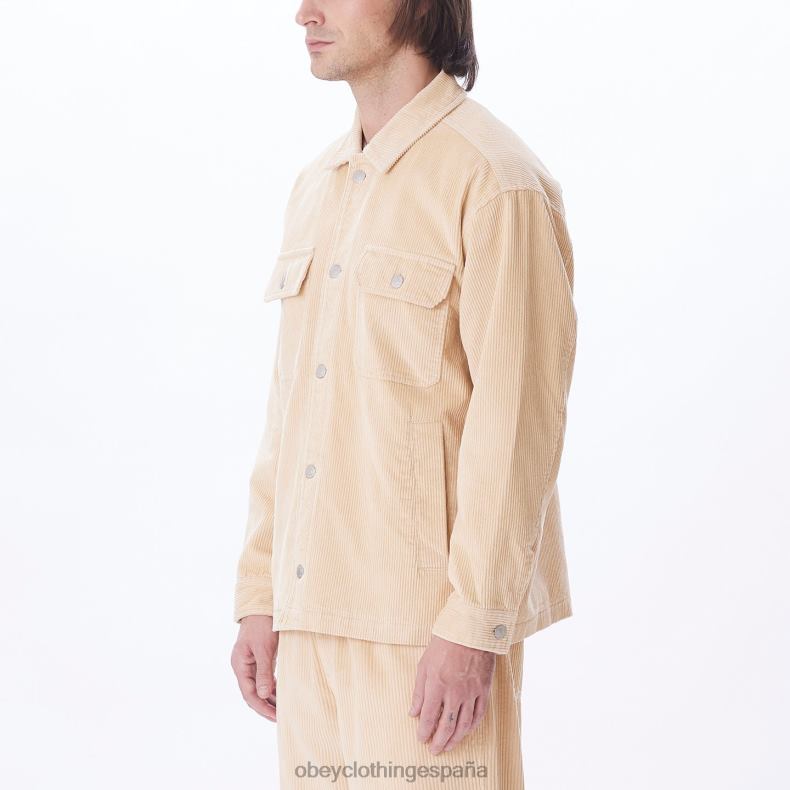 ropa OBEY chaqueta estilo camisa de pana benny crema irlandesa hombres 0RV2P749