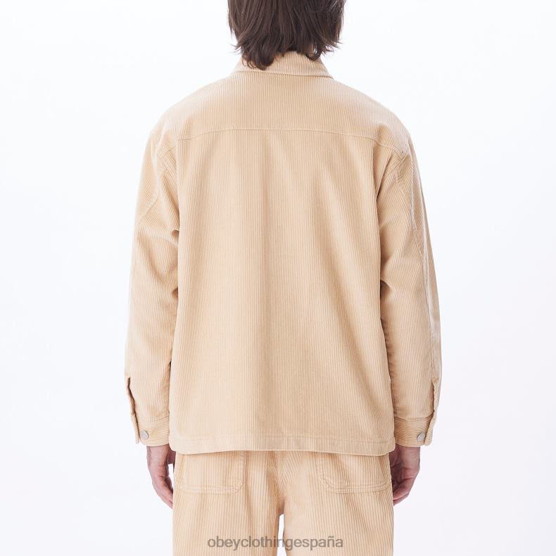 ropa OBEY chaqueta estilo camisa de pana benny crema irlandesa hombres 0RV2P749