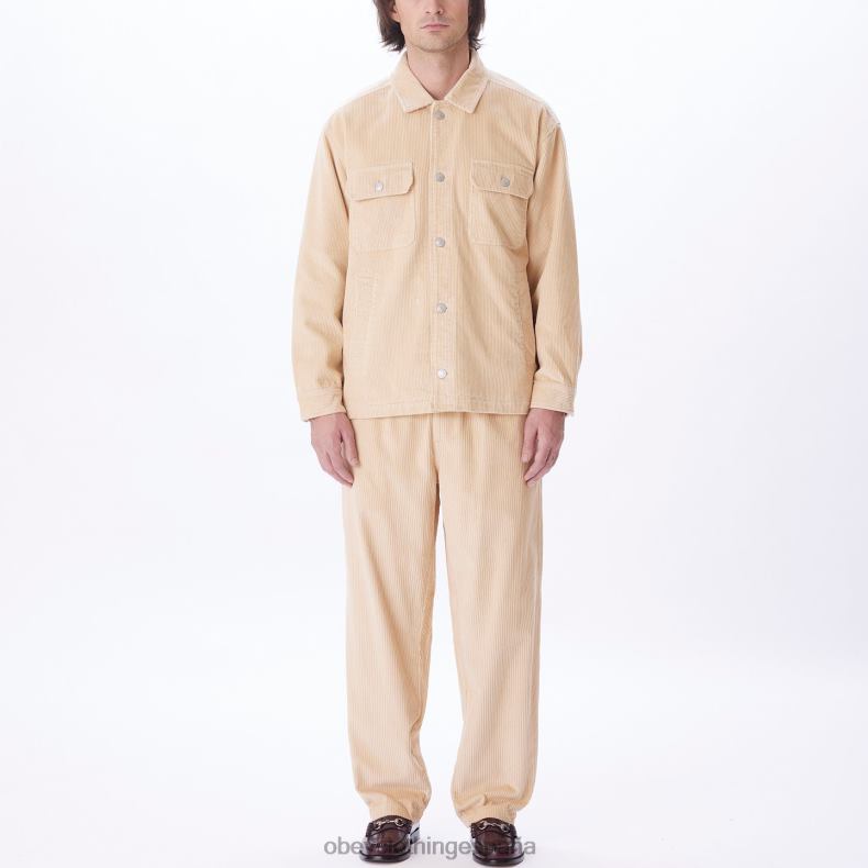 ropa OBEY chaqueta estilo camisa de pana benny crema irlandesa hombres 0RV2P749