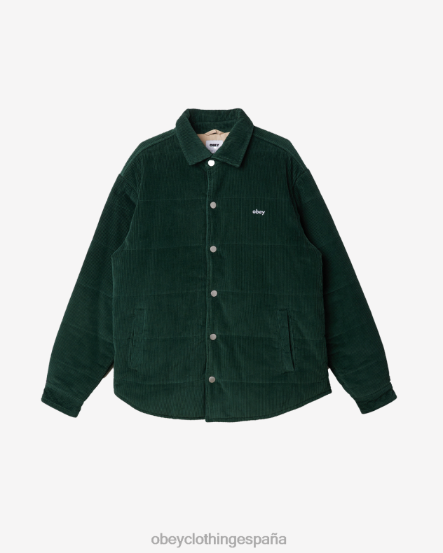 ropa OBEY chaqueta estilo camisa de pana cedro oscuro hombres 0RV2P822