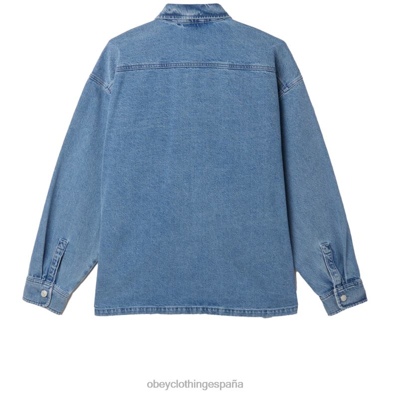 ropa OBEY chaqueta estilo camisa milton índigo claro hombres 0RV2P754