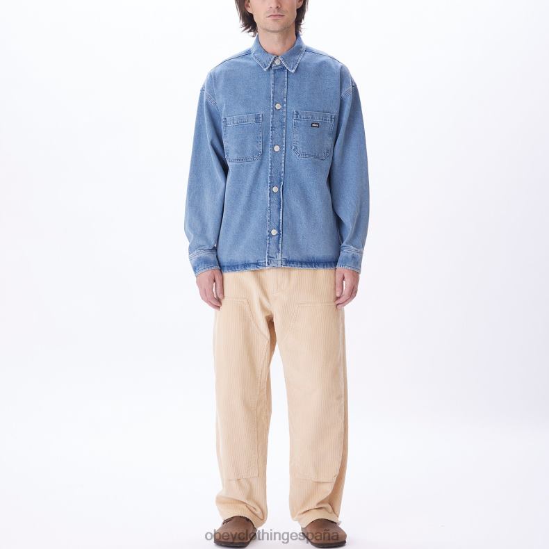 ropa OBEY chaqueta estilo camisa milton índigo claro hombres 0RV2P754