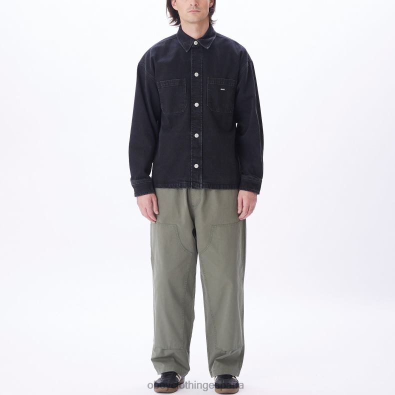 ropa OBEY chaqueta estilo camisa milton negro descolorido hombres 0RV2P753