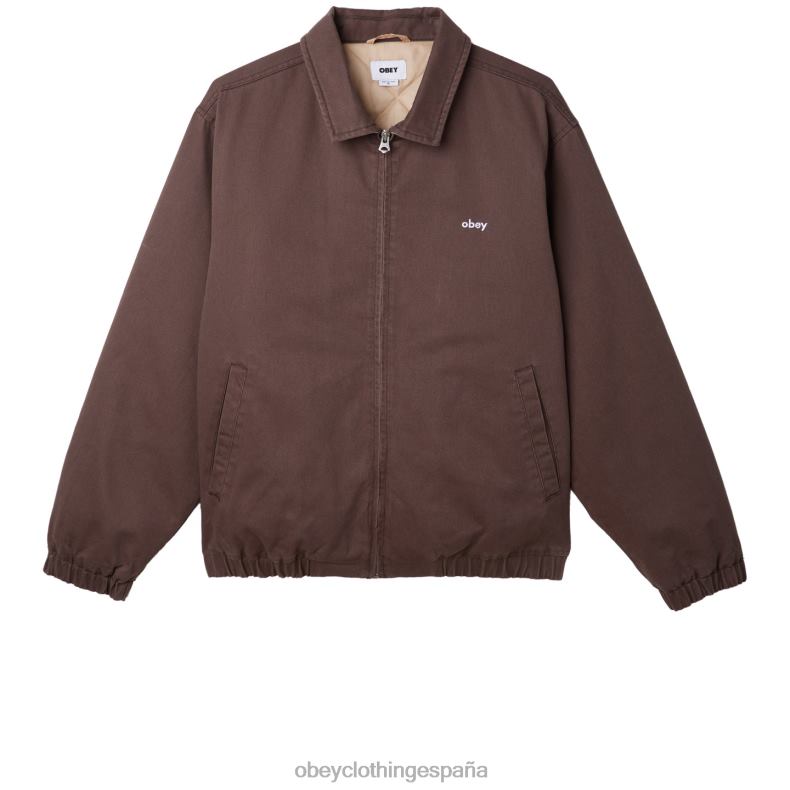 ropa OBEY chaqueta leimert marron oscuro hombres 0RV2P831