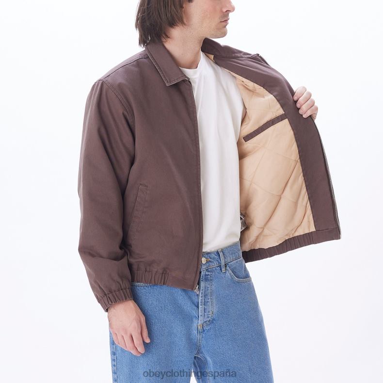 ropa OBEY chaqueta leimert marron oscuro hombres 0RV2P831