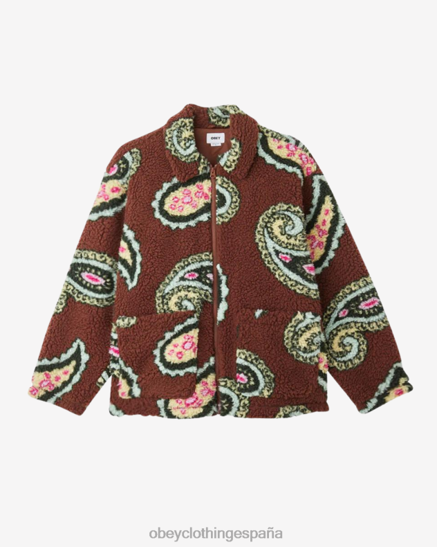 ropa OBEY chaqueta sherpa de cachemira sepia múltiple hombres 0RV2P829